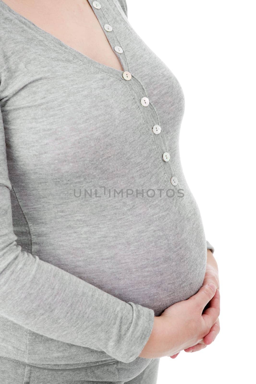 Closeup of pregnant woman