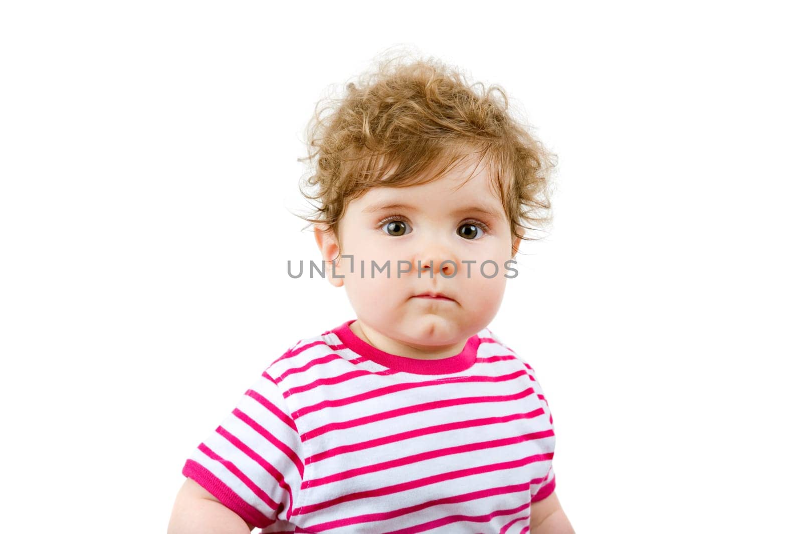young baby portrait, isolated on white