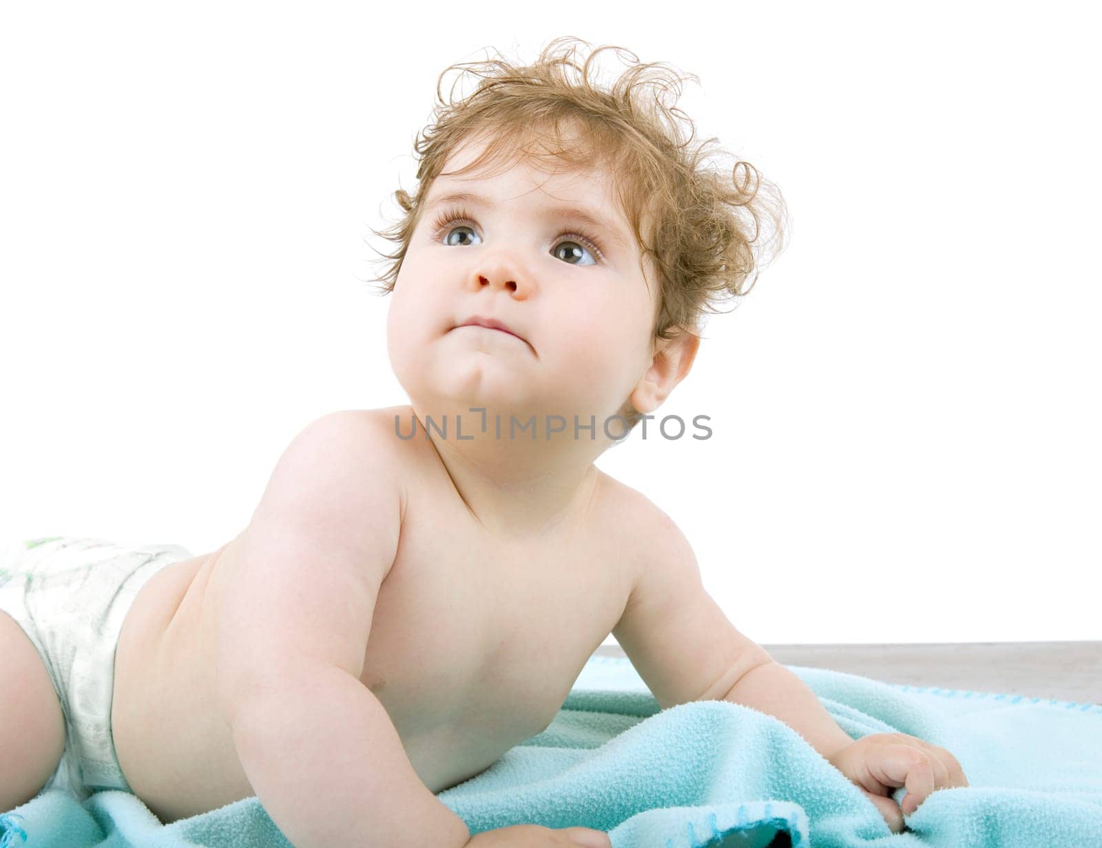 young baby portrait, isolated on white