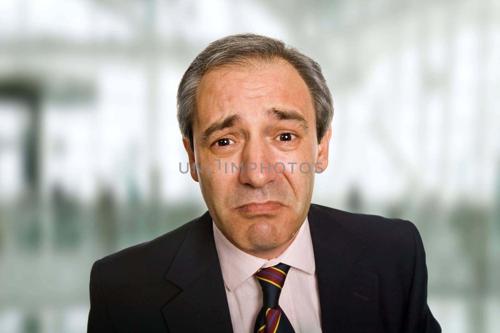 sad mature business man crying