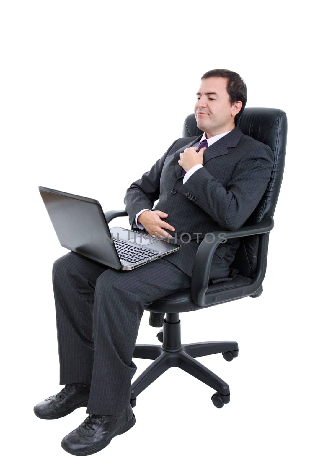 young business man working with is laptop