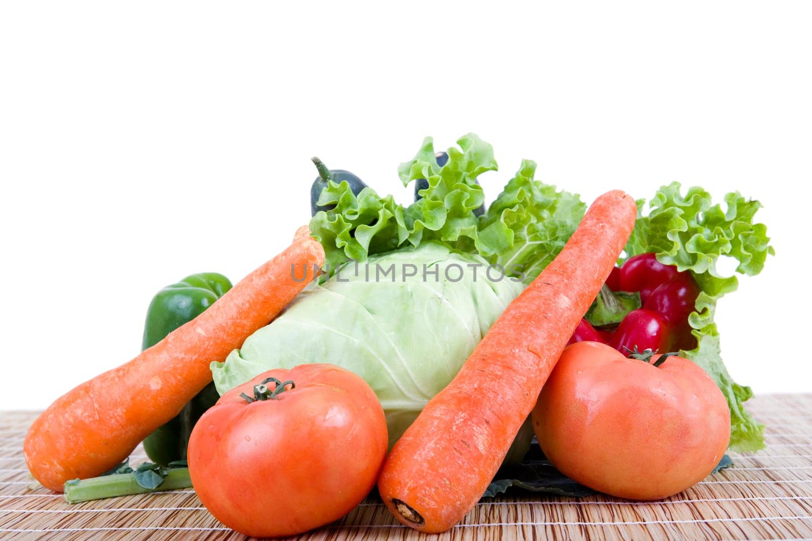 Fresh vegetables on wooden table