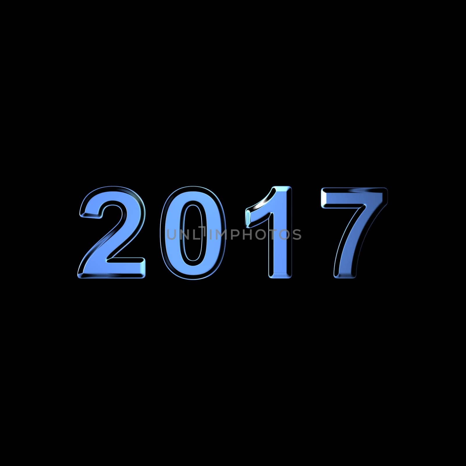 Happy new year 2017 Text Design isolated with black