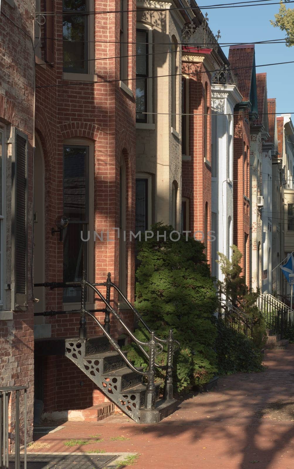 Old Brick Residential Townhouse Neighborhood in Frederick Maryland