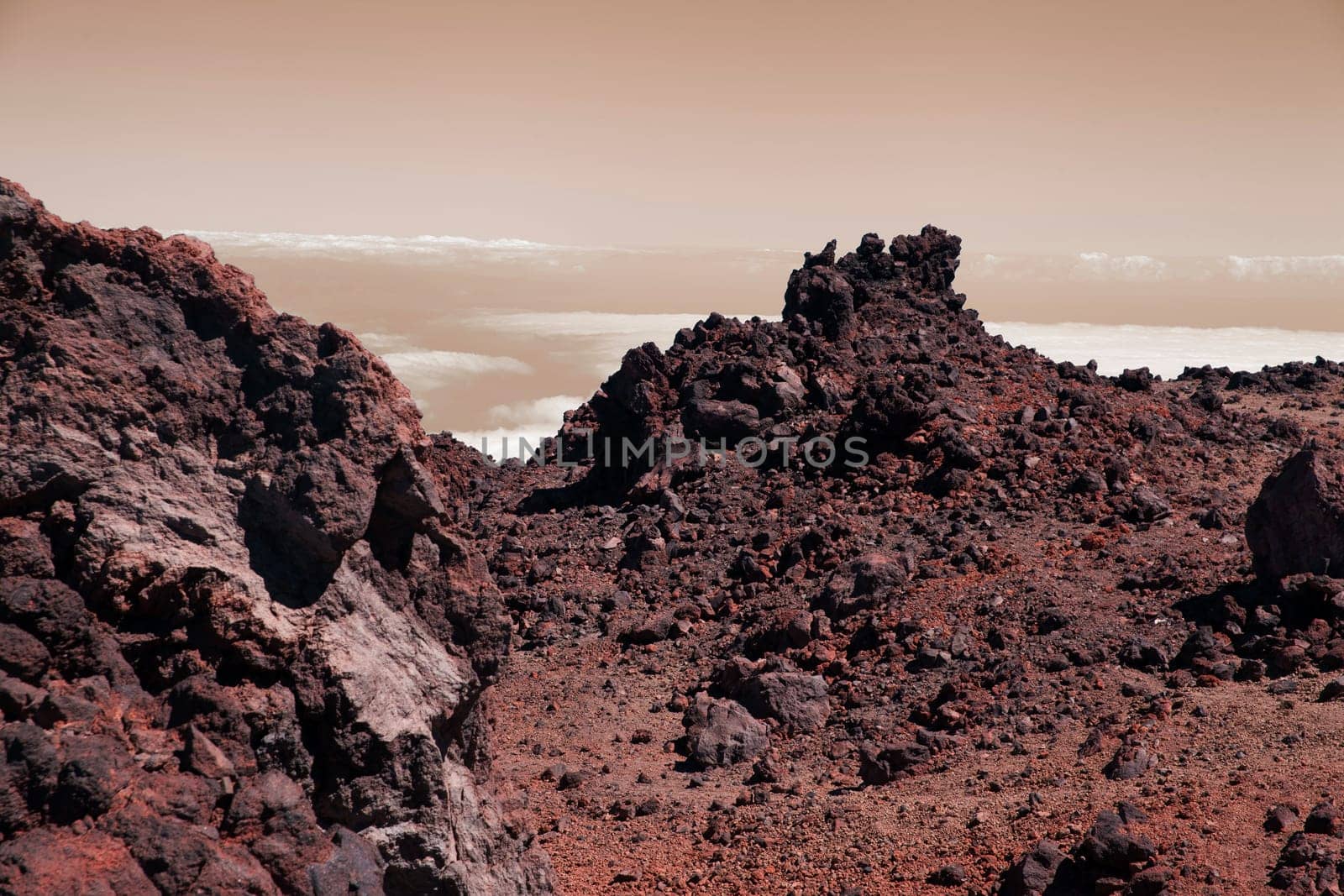Dramatic surface of red planet Mars