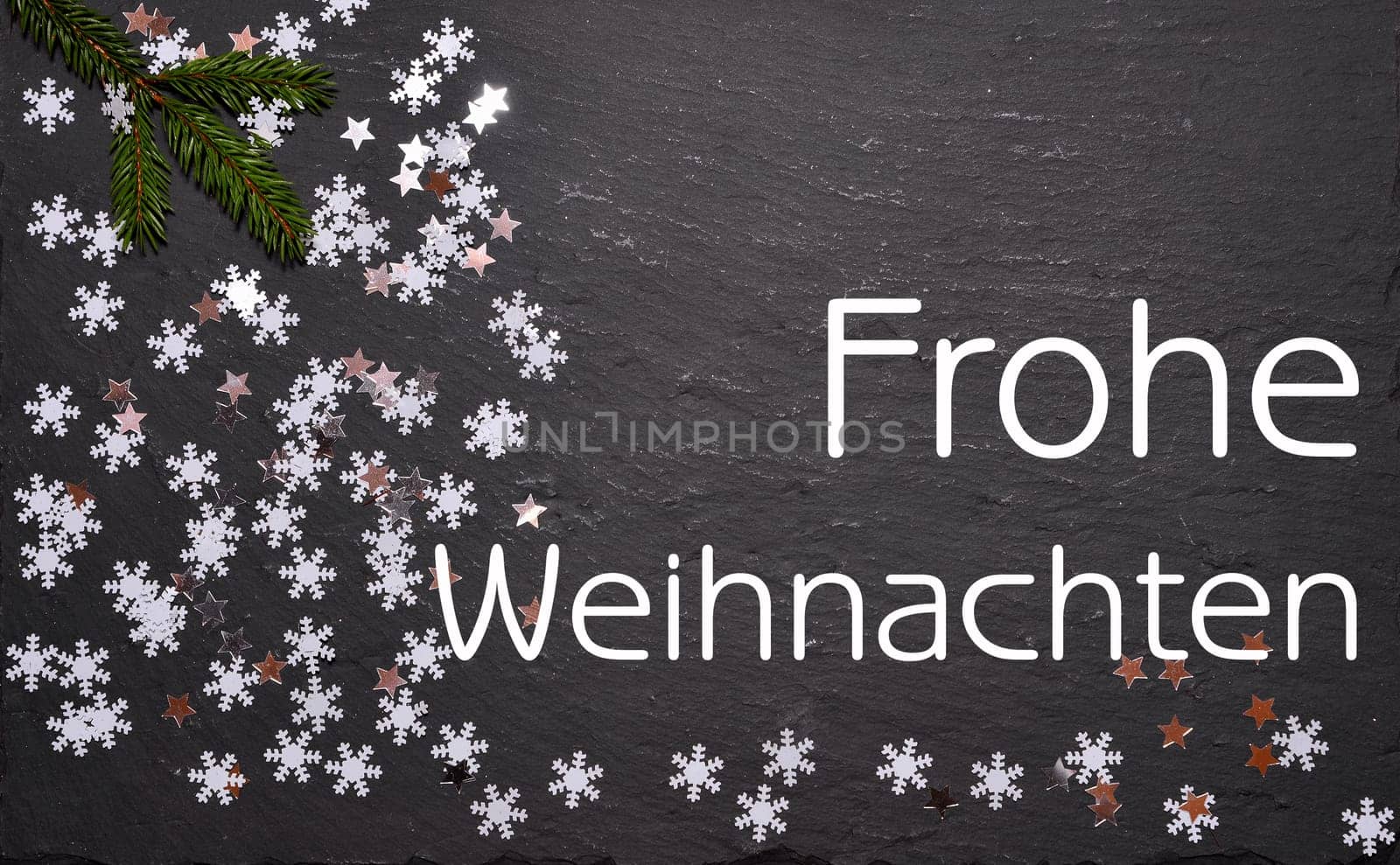 Merry Christmas Background with Stars Slate