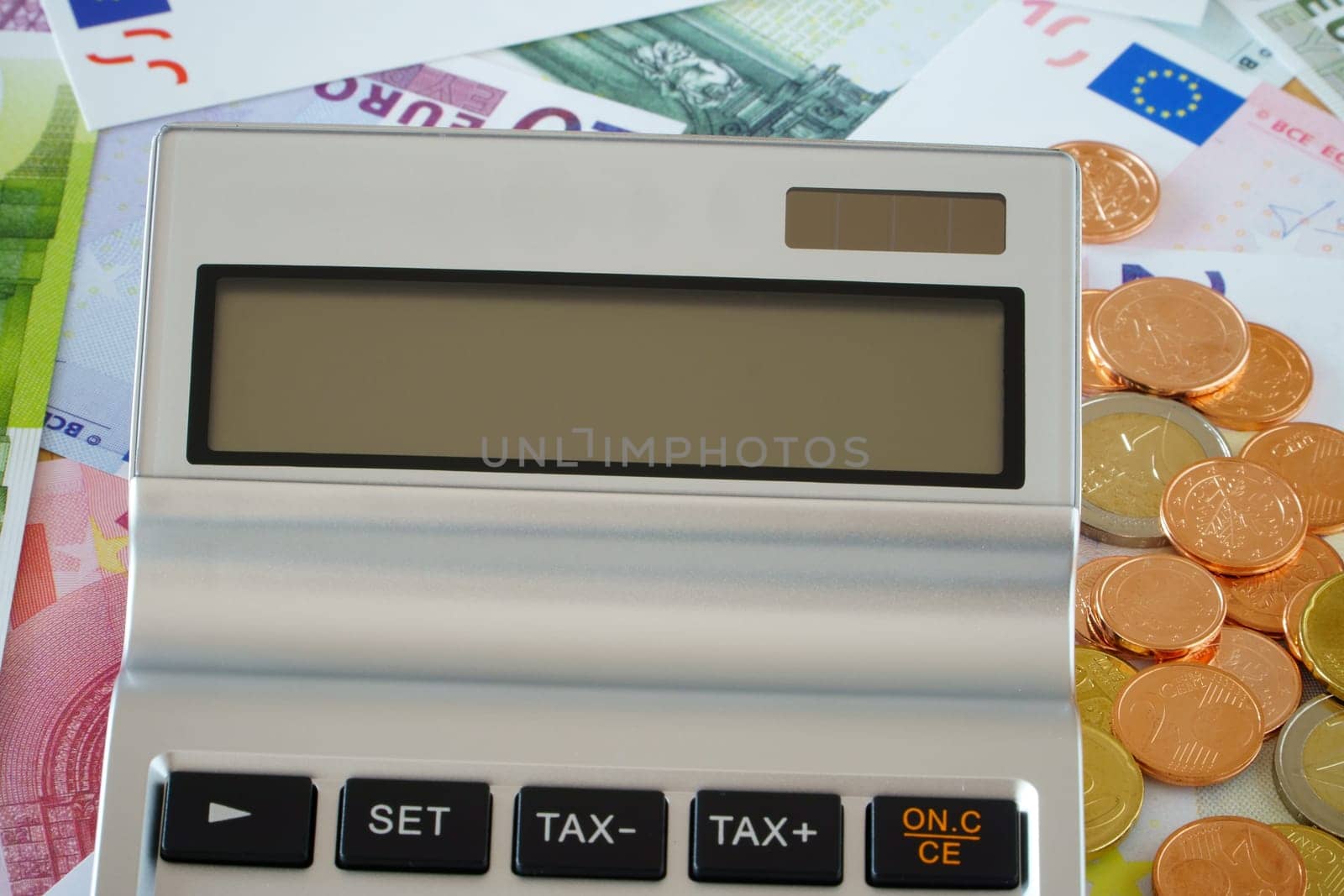 Close-up empty display from calculator