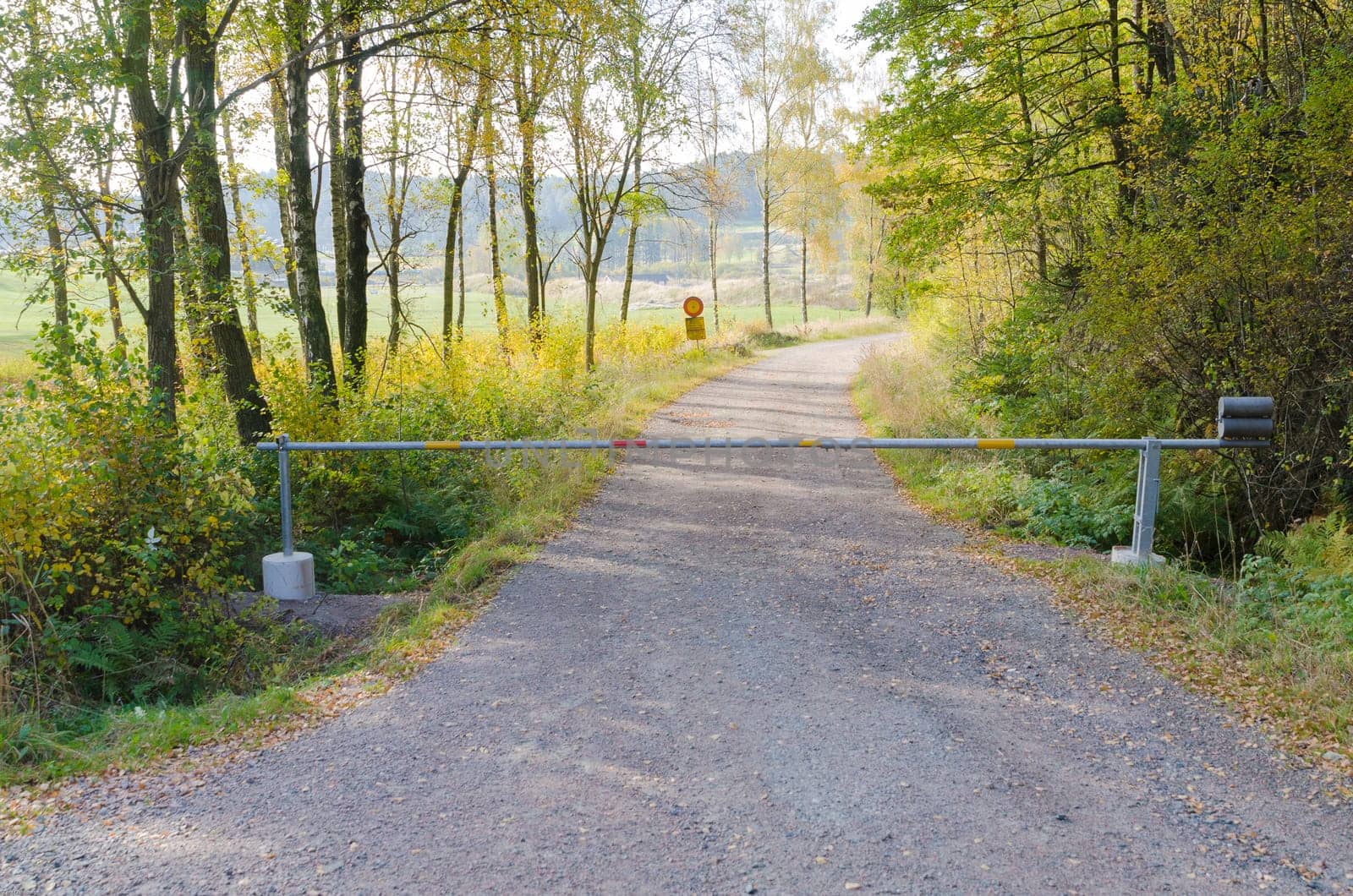 one small road with a road barriier so you not can drive here