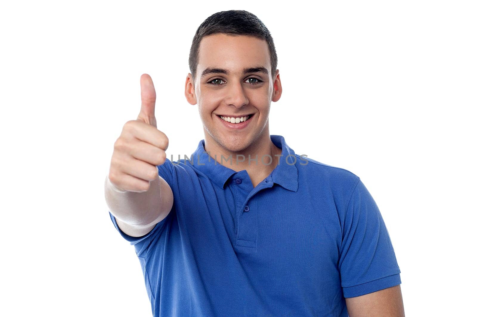 Teen showing thumbs up gesture