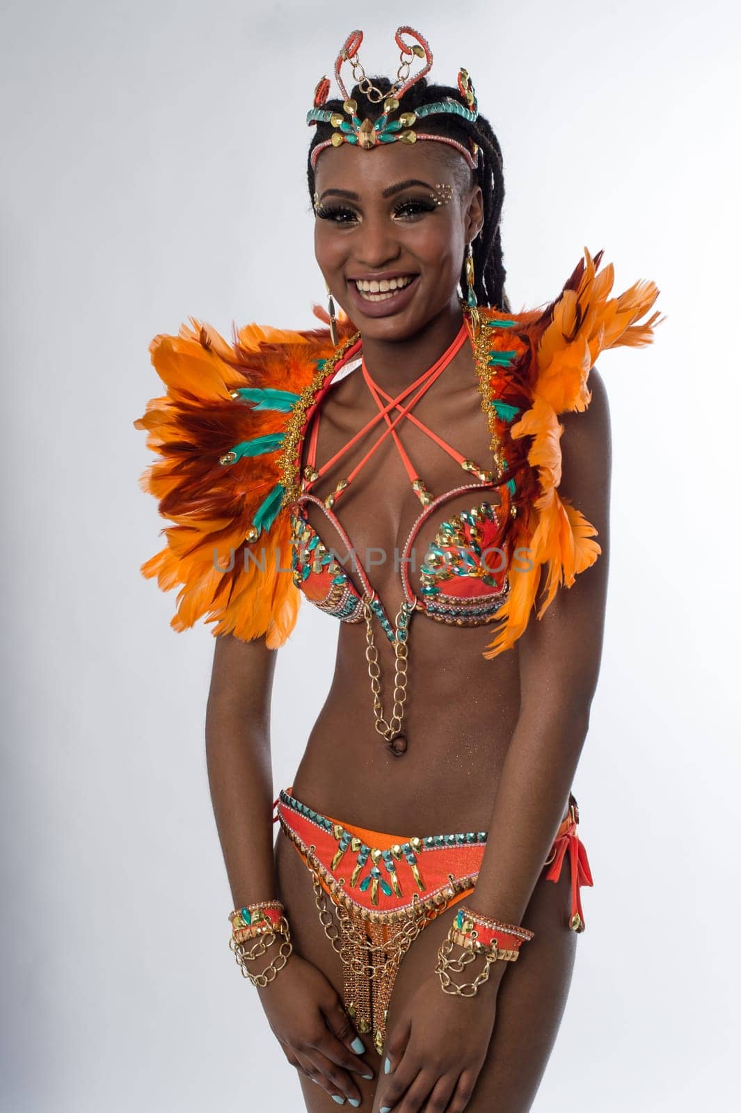 Female samba dancer in carnival attire
