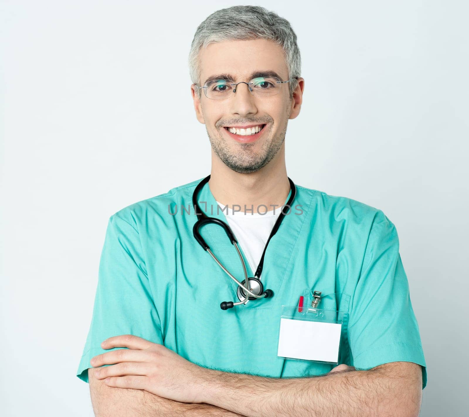 Handsome young isolated male doctor