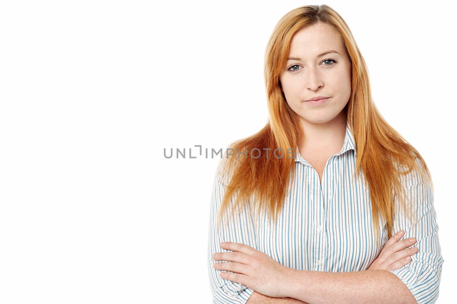 Young woman with a serious expression