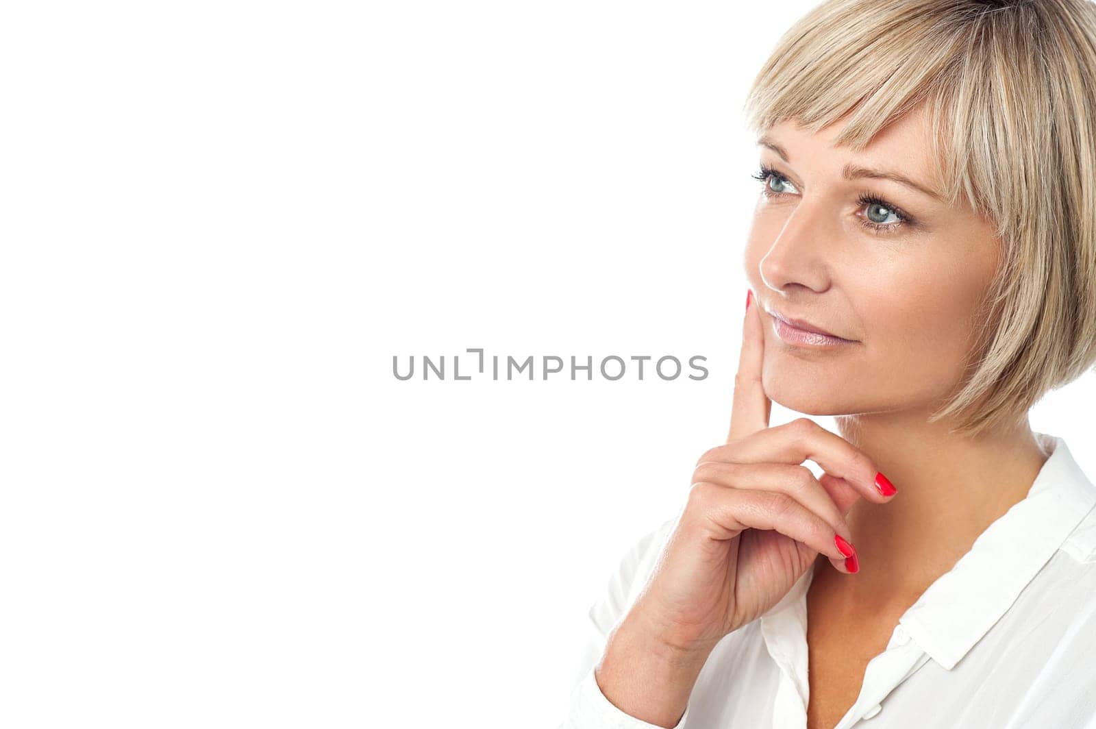 Beautiful lady lost in her own world