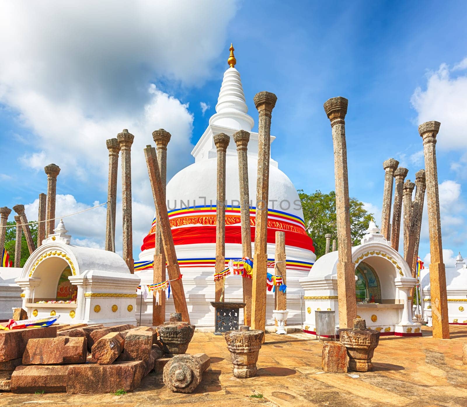 Thuparamaya dagoba in the sacred world heritage city of Anuradhapura, Sri Lanka.