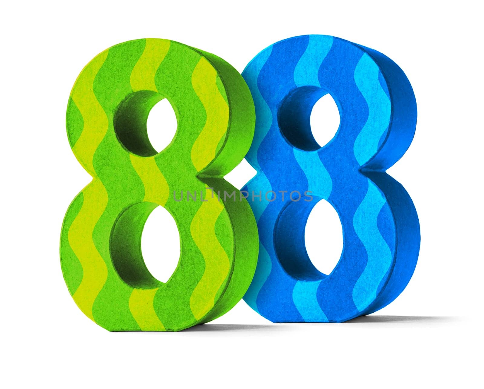 Colorful number made of cardboard - number 88