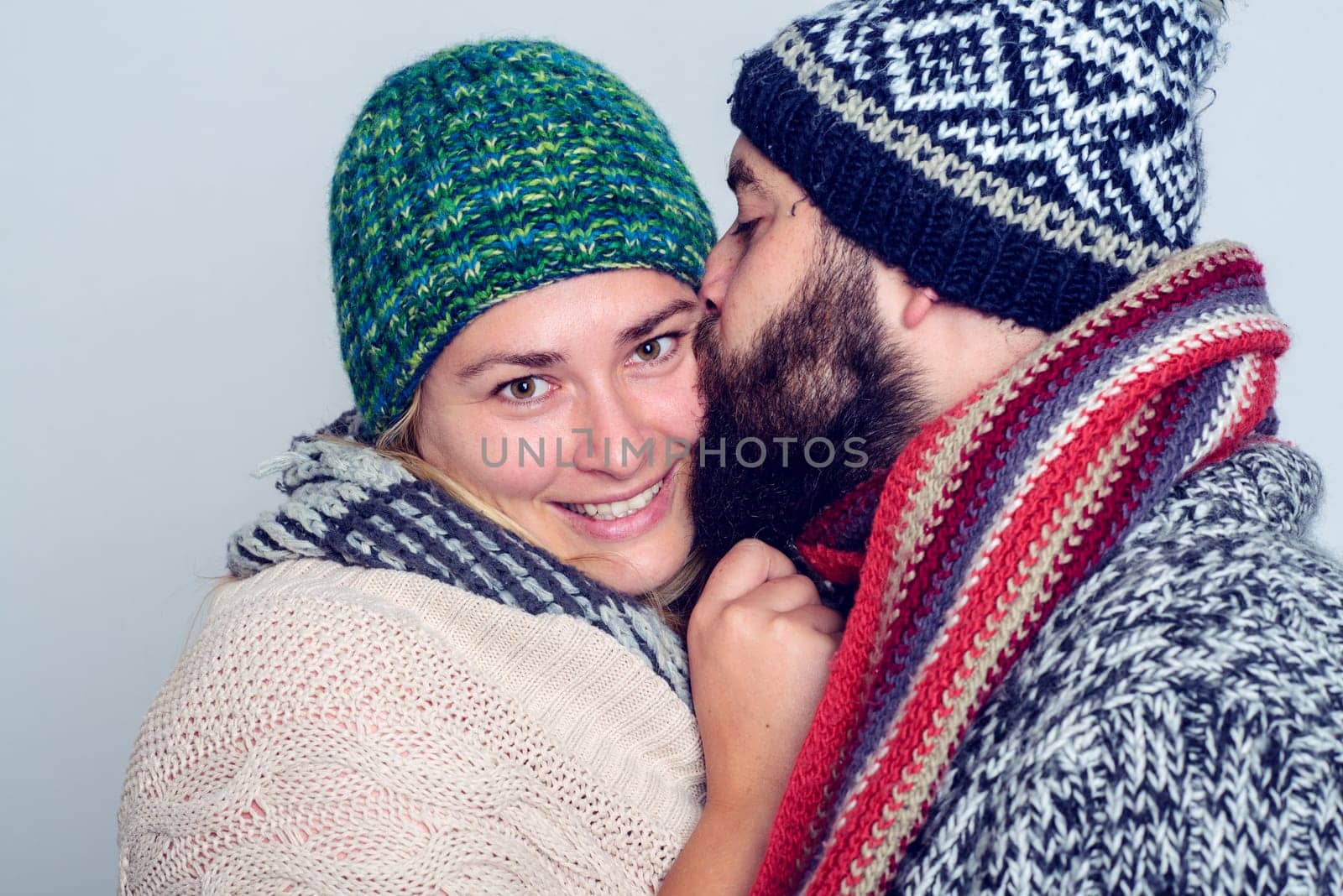 young man and woman in winter dress