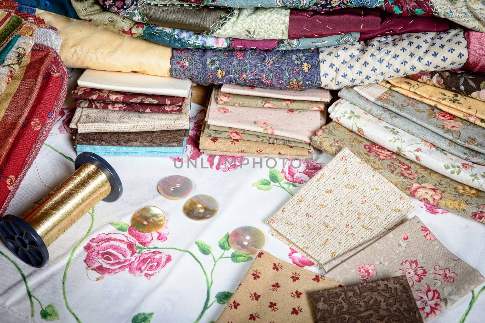 various piece of fabric to make a quilt