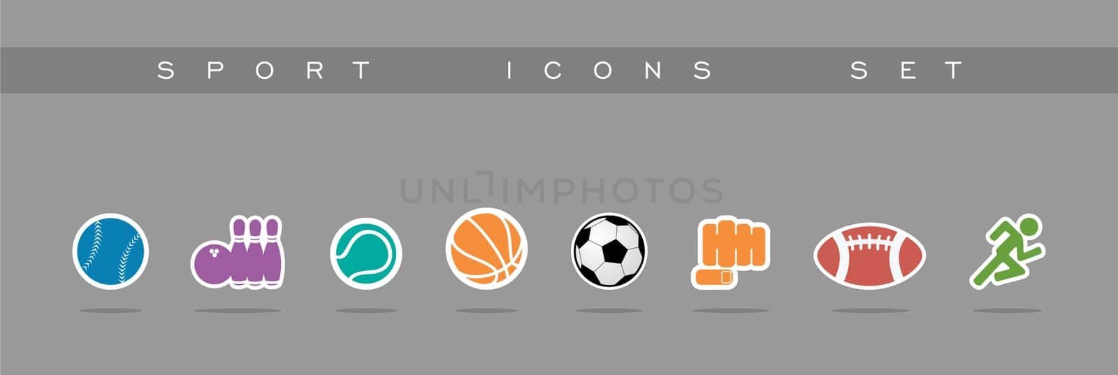 Sports icons set design elements for web and apps design. EPS10 vector file organized in layers for easy editing.