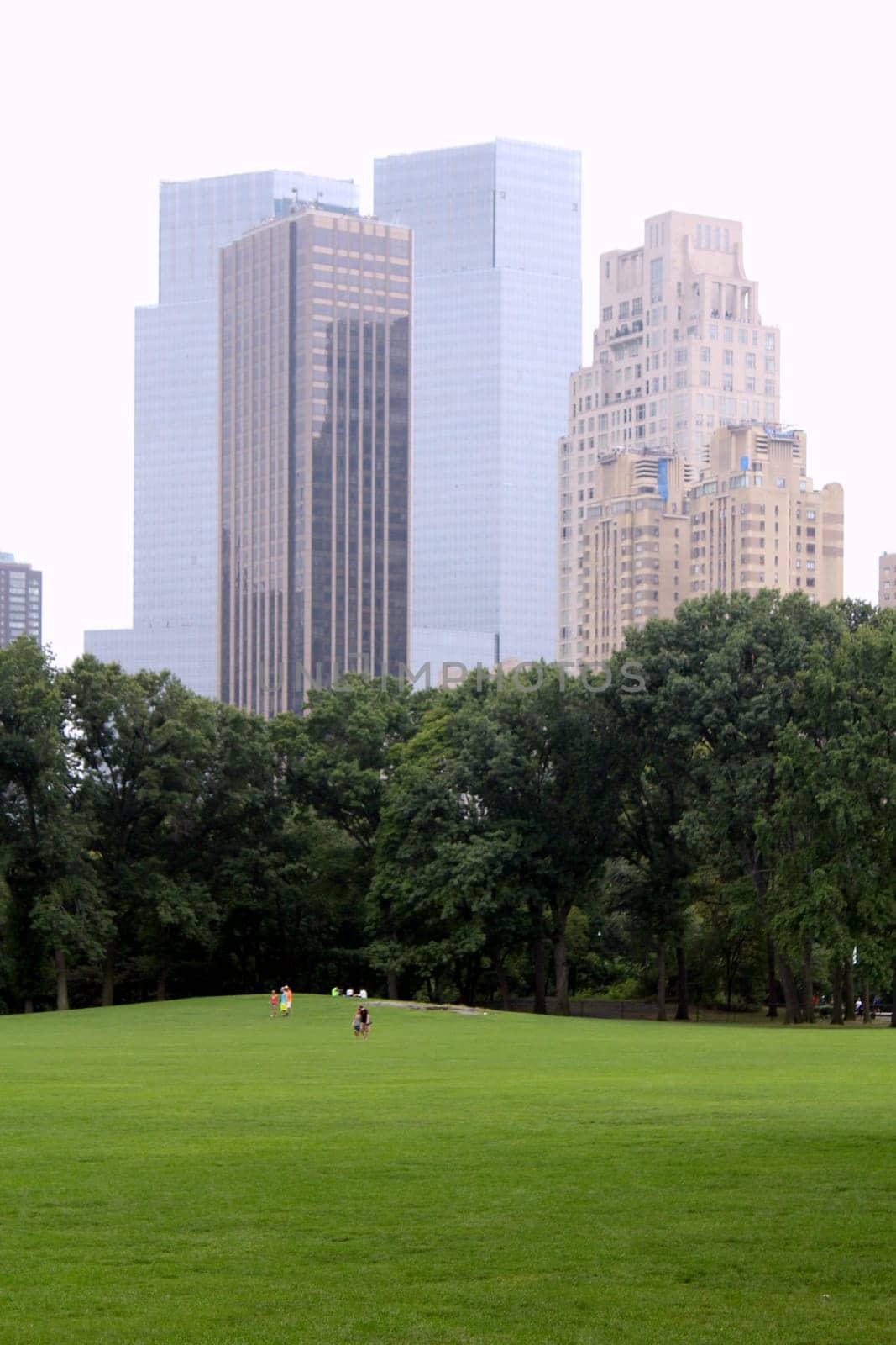 Central Park in an autumn cloudy day, facing south, from the softball fields