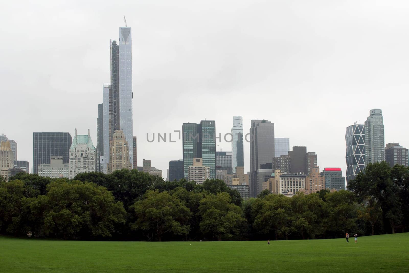 Central Park in an autumn cloudy day, facing south, from the softball fields