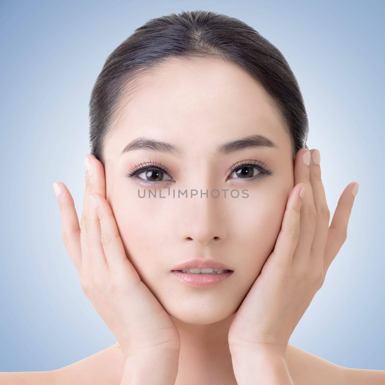Asian beauty face, concept of glamour, makeup, healthcare etc.
