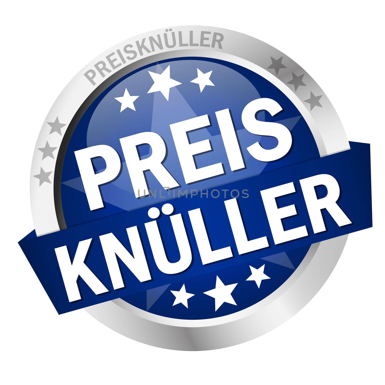 colored button with banner and text - Preisknüller