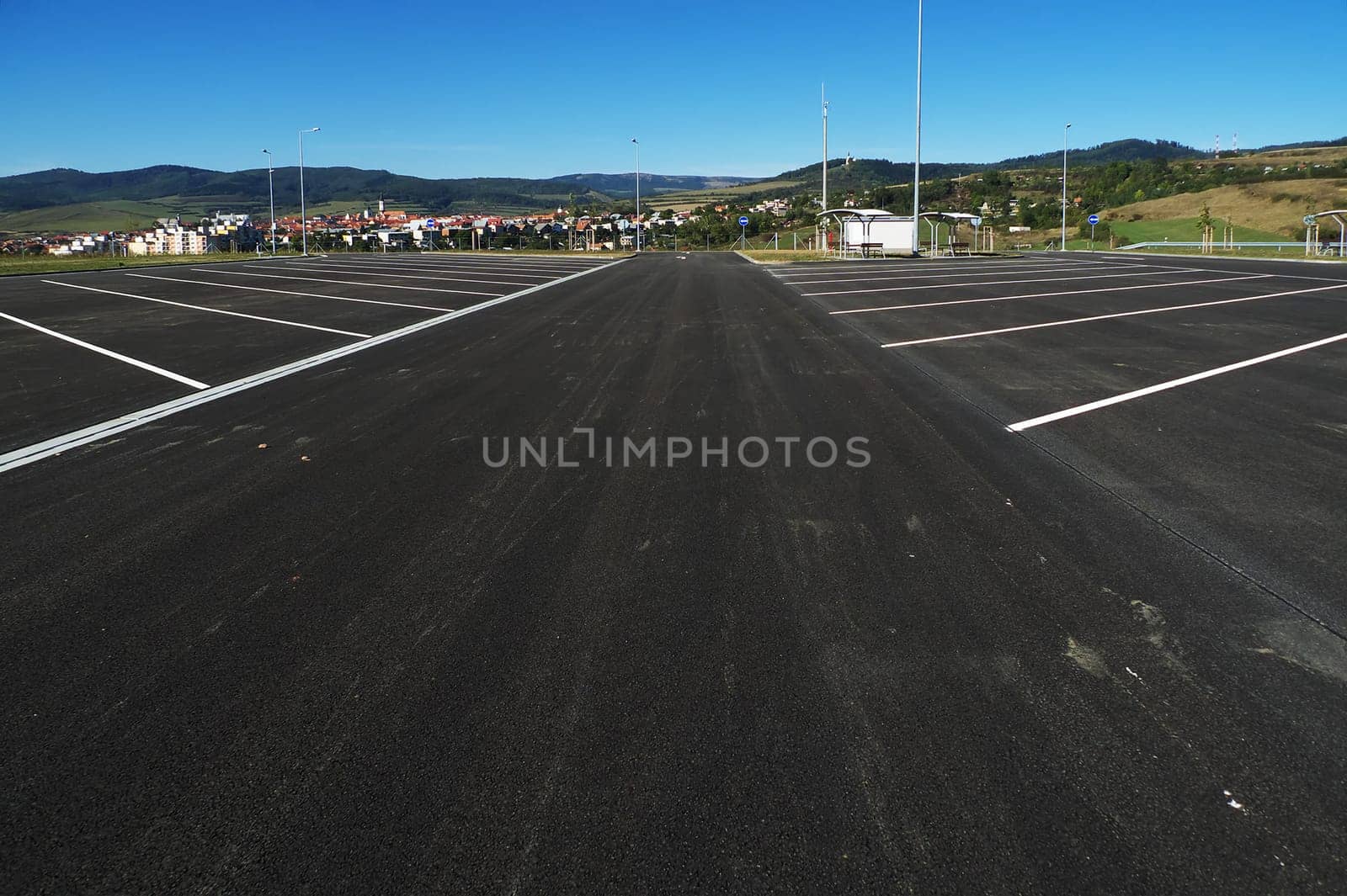 New parking lot by  Highway in Levoca, Slovakia