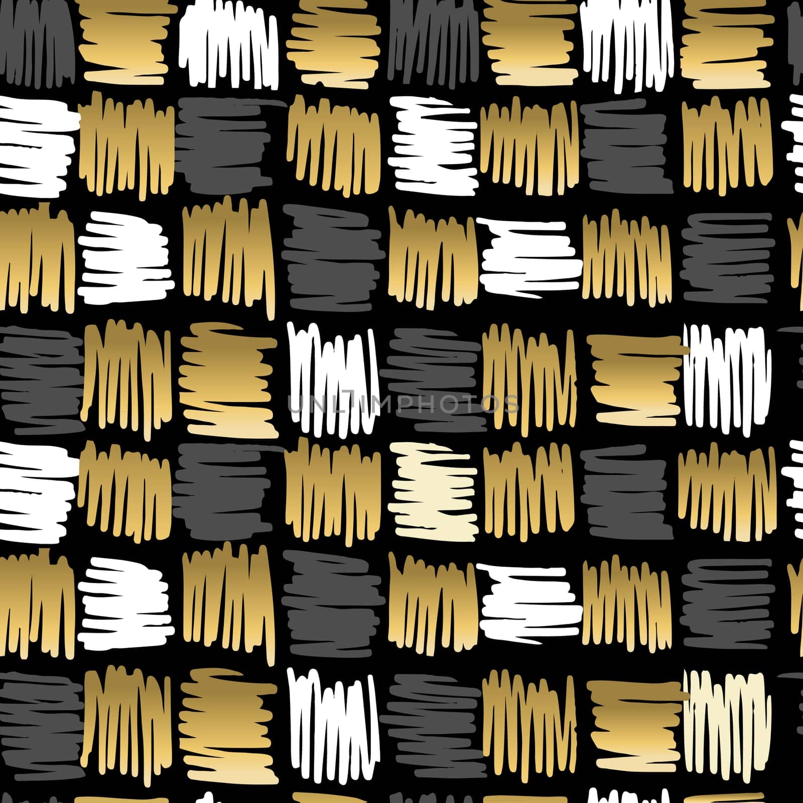 Scribble hand drawn squares seamless pattern in fancy golden color. Ideal for wrapping paper, fabric design or web background. EPS10 vector.