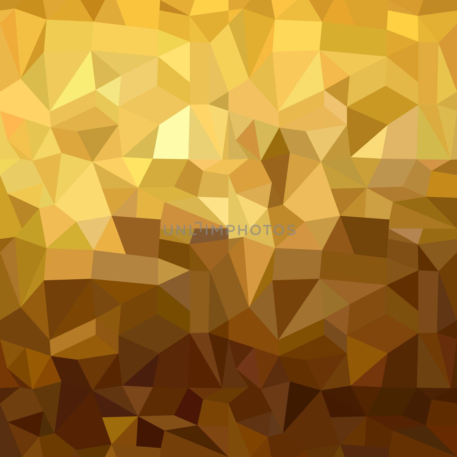 Fancy golden seamless pattern in low polygon 3d style. Ideal for web background, print, or greeting card. EPS10 vector.
