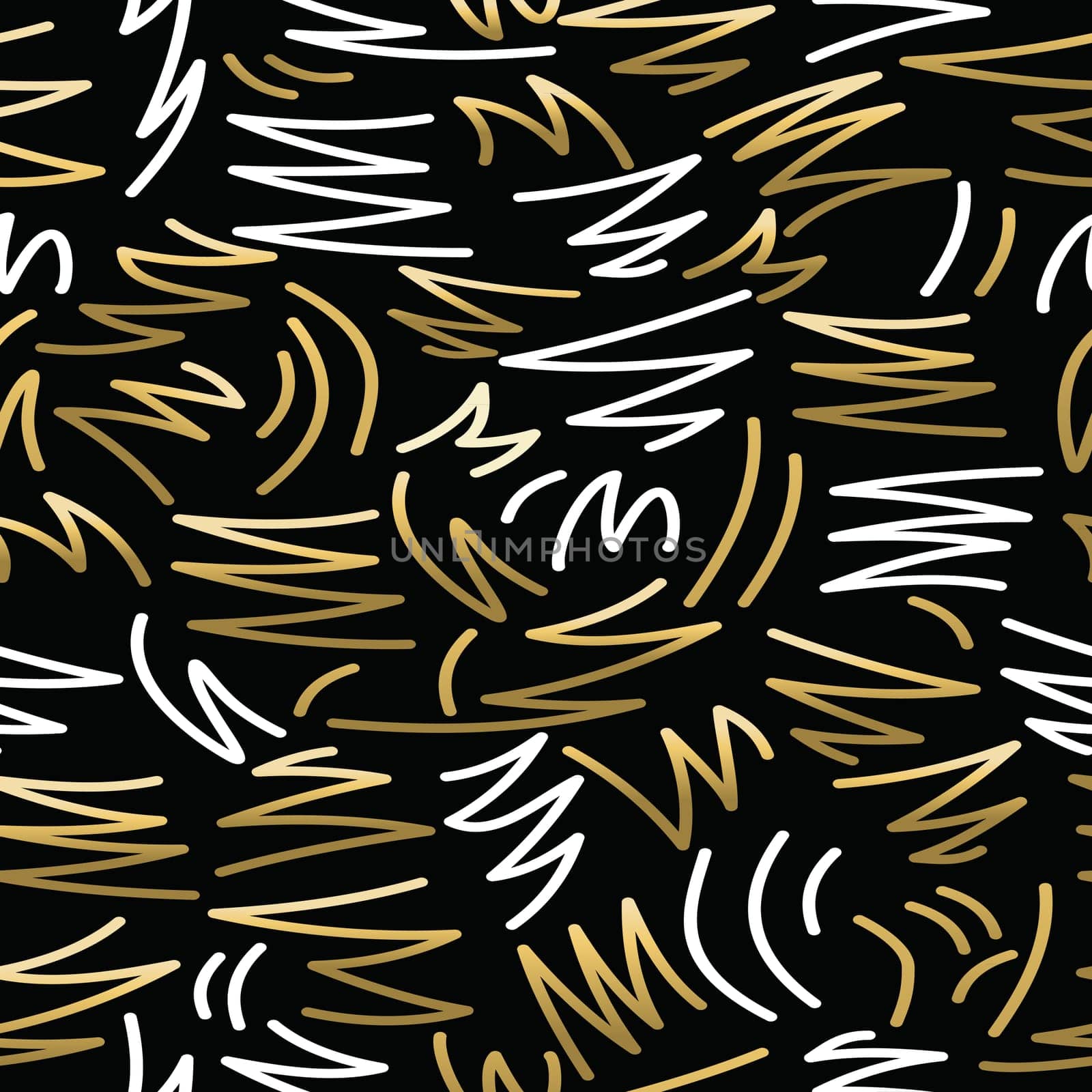 Golden retro vintage 80s doodle style seamless pattern illustration background. Ideal for greeting card design, print or web. EPS10 vector file.