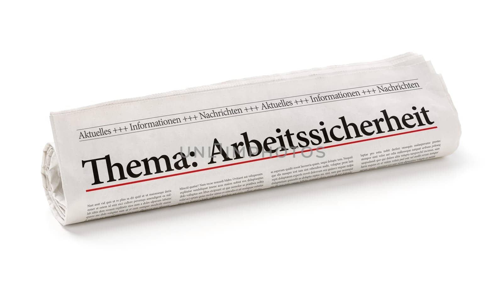 Newspaper roll with the heading Occupational Safety