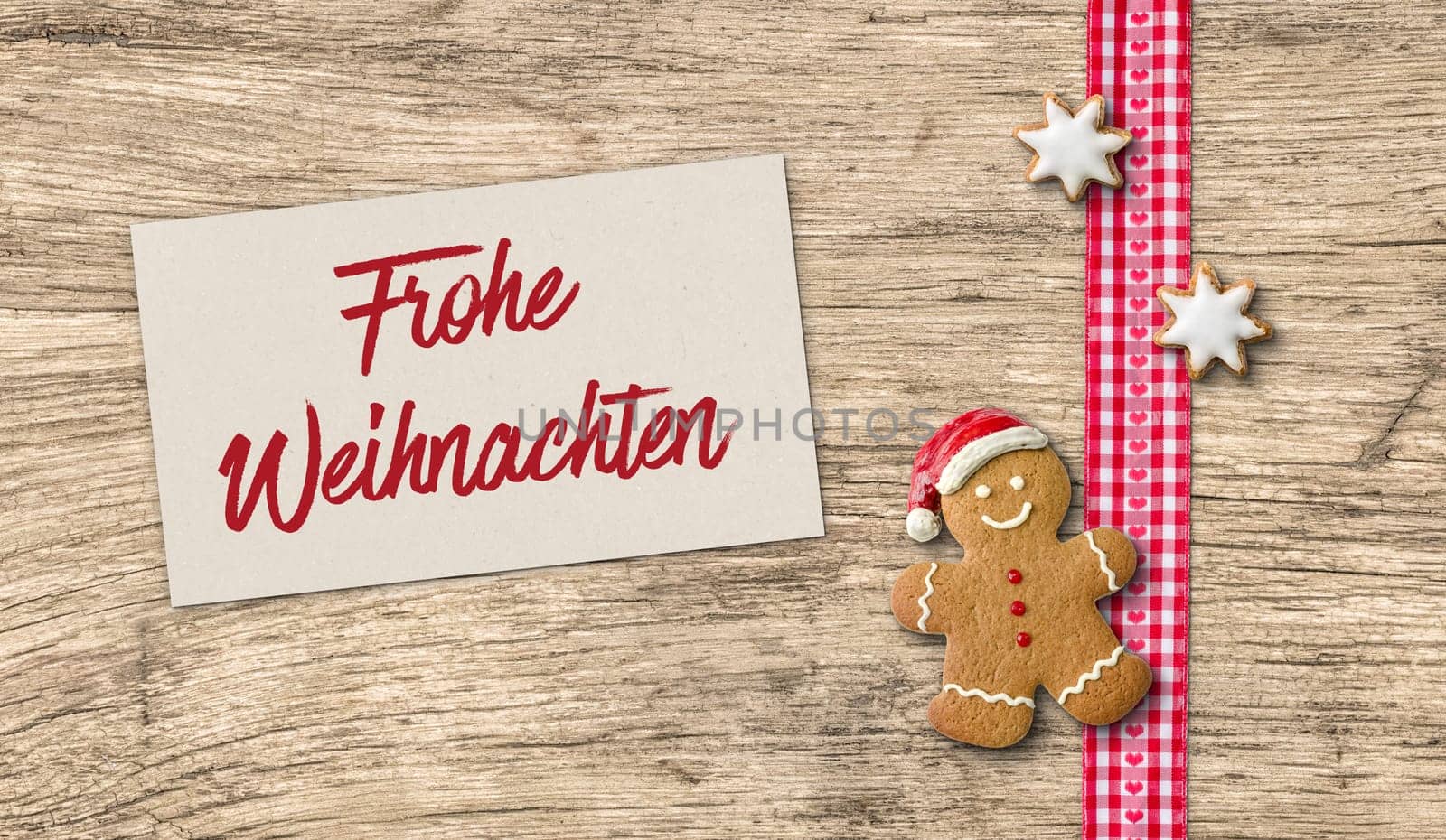 Gingerbread man with Christmas card
