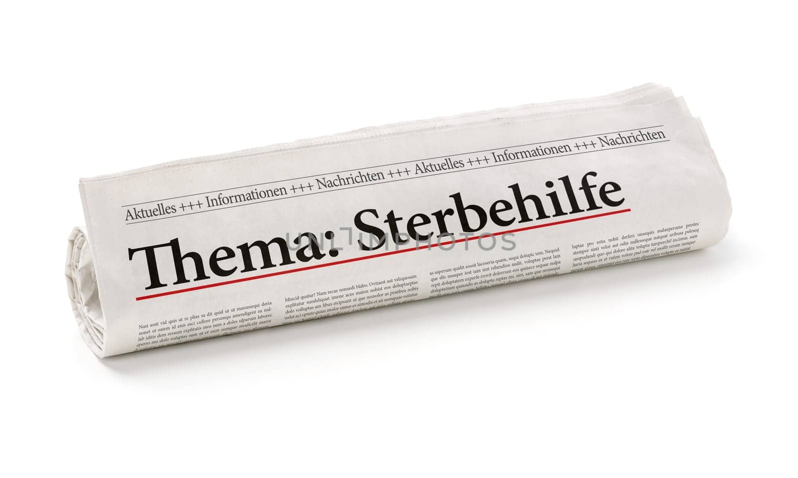 Newspaper roll headlined euthanasia