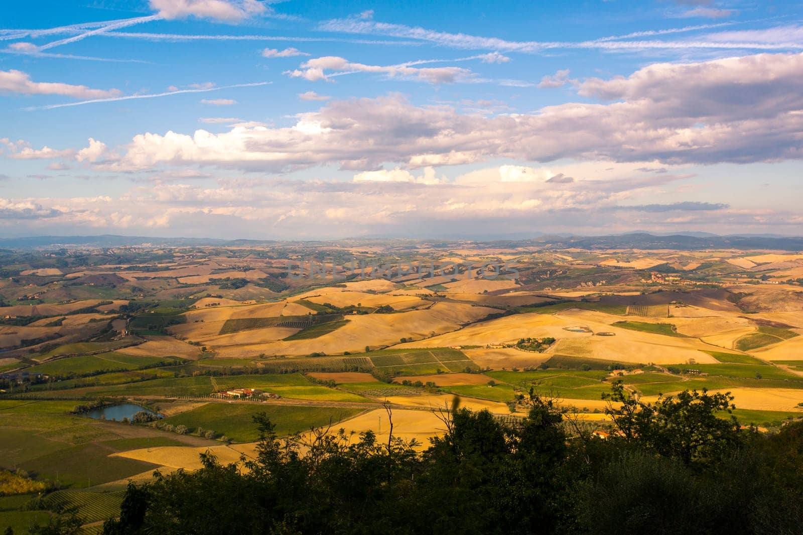 Panoramic view of the Tuscan hill from Montalcino