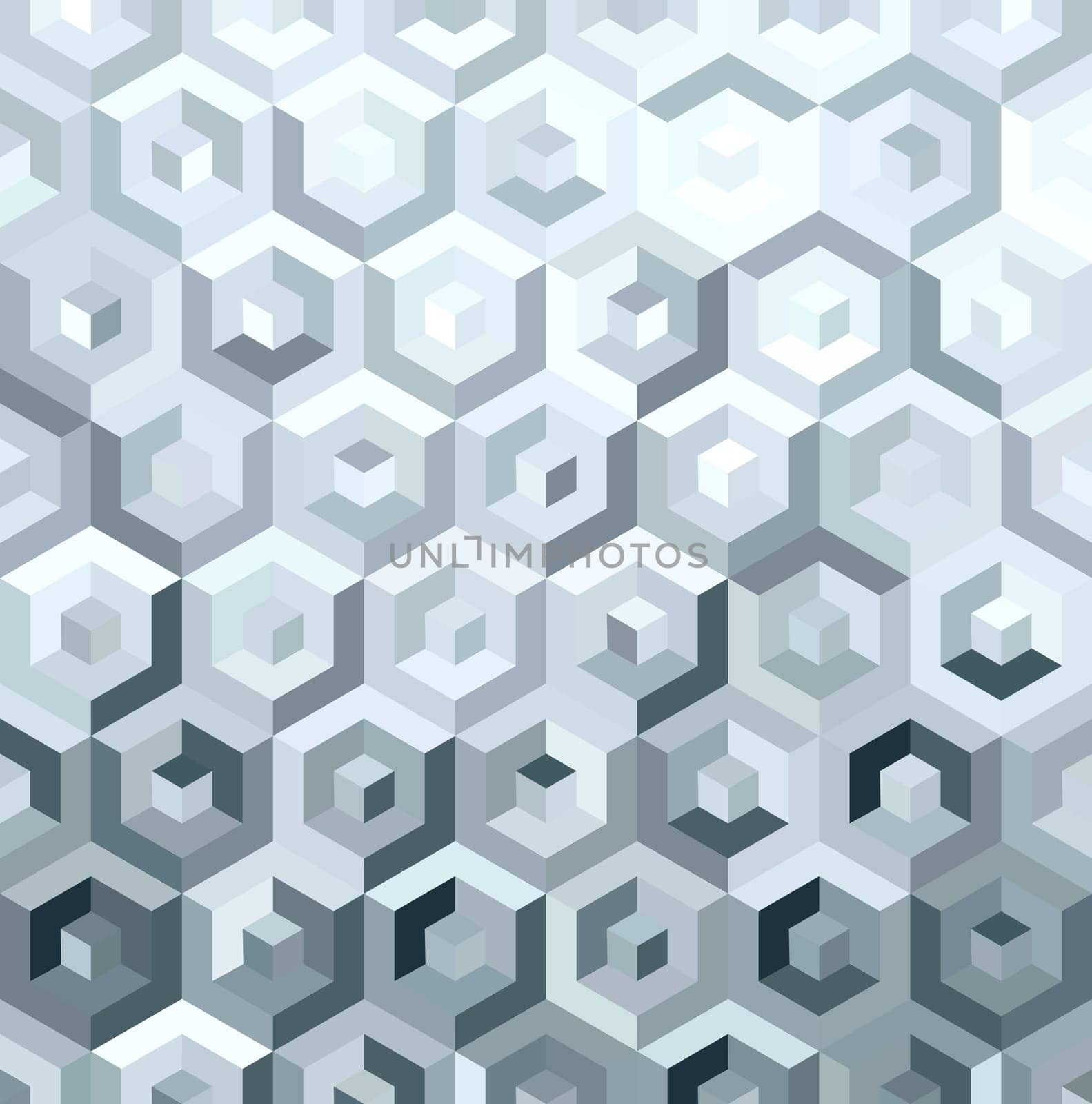 Metal silver isometric 3d cube shape seamless pattern in low poly style. Ideal for web background, print, or greeting card. EPS10 vector.