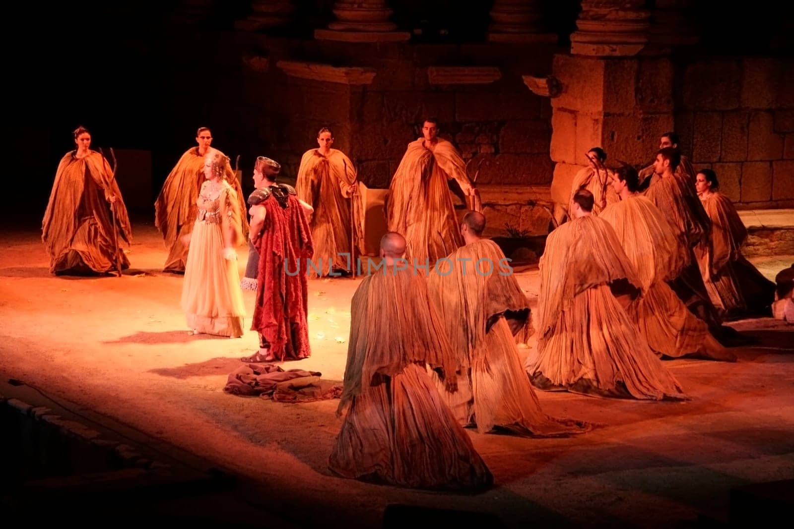 MERIDA, SPAIN - AUGUST 8 Merida Roman Theater Festival performance