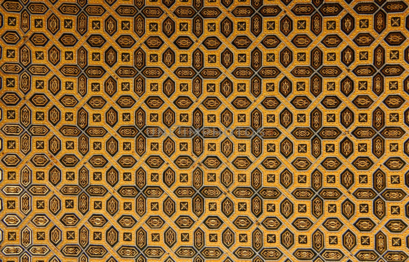 Detail of damascening plate. Traditional handicraft with metal in Toledo, Spain