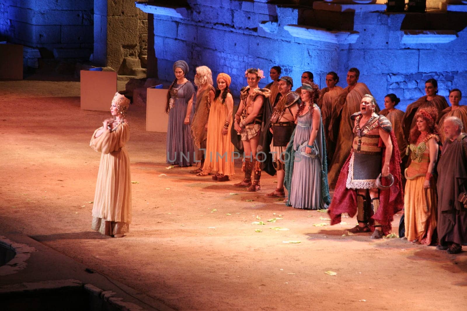 MERIDA, SPAIN - AUGUST 8 Merida Roman Theater Festival performance