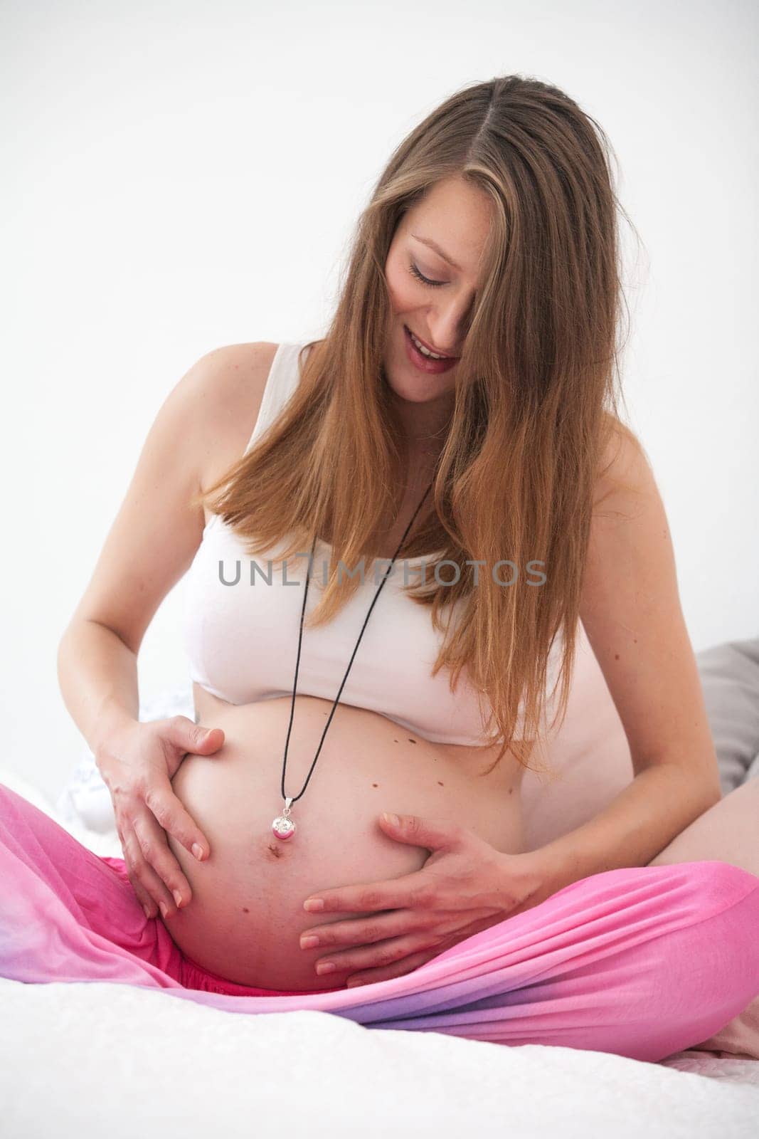 Young new mother is waiting for her child