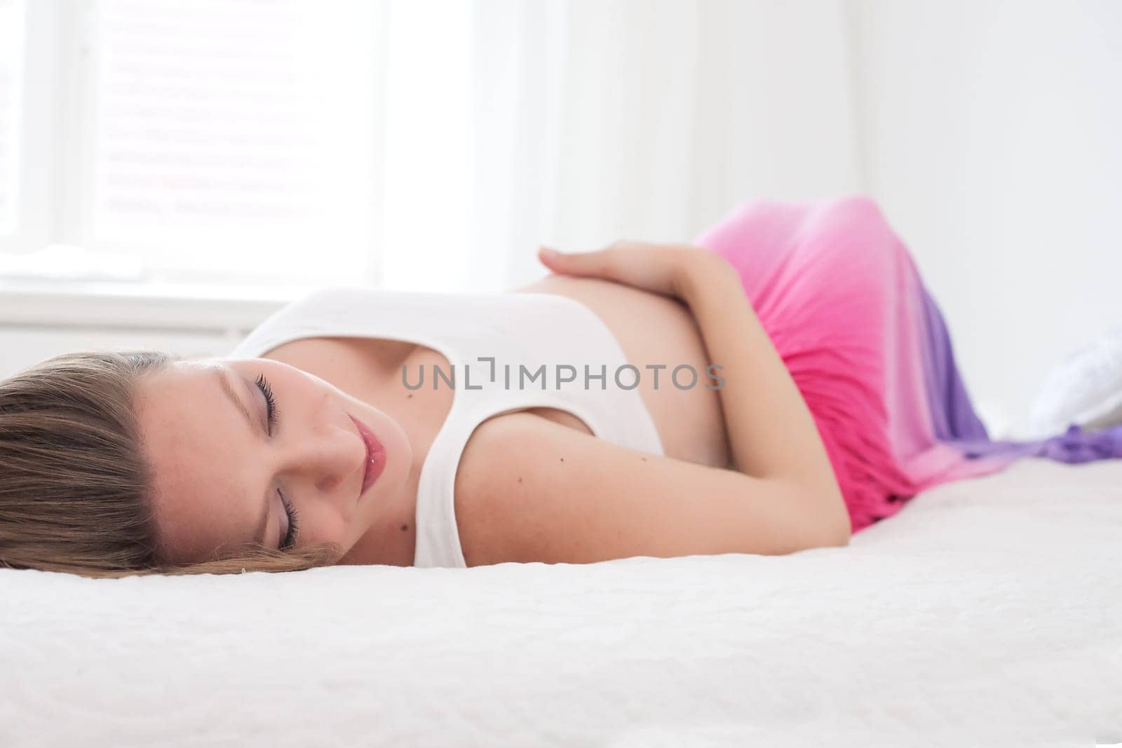 Young new mother is waiting for her child