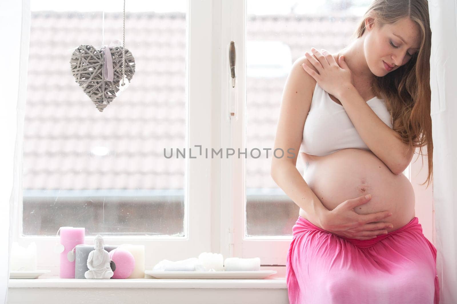 Young new mother is waiting for her child