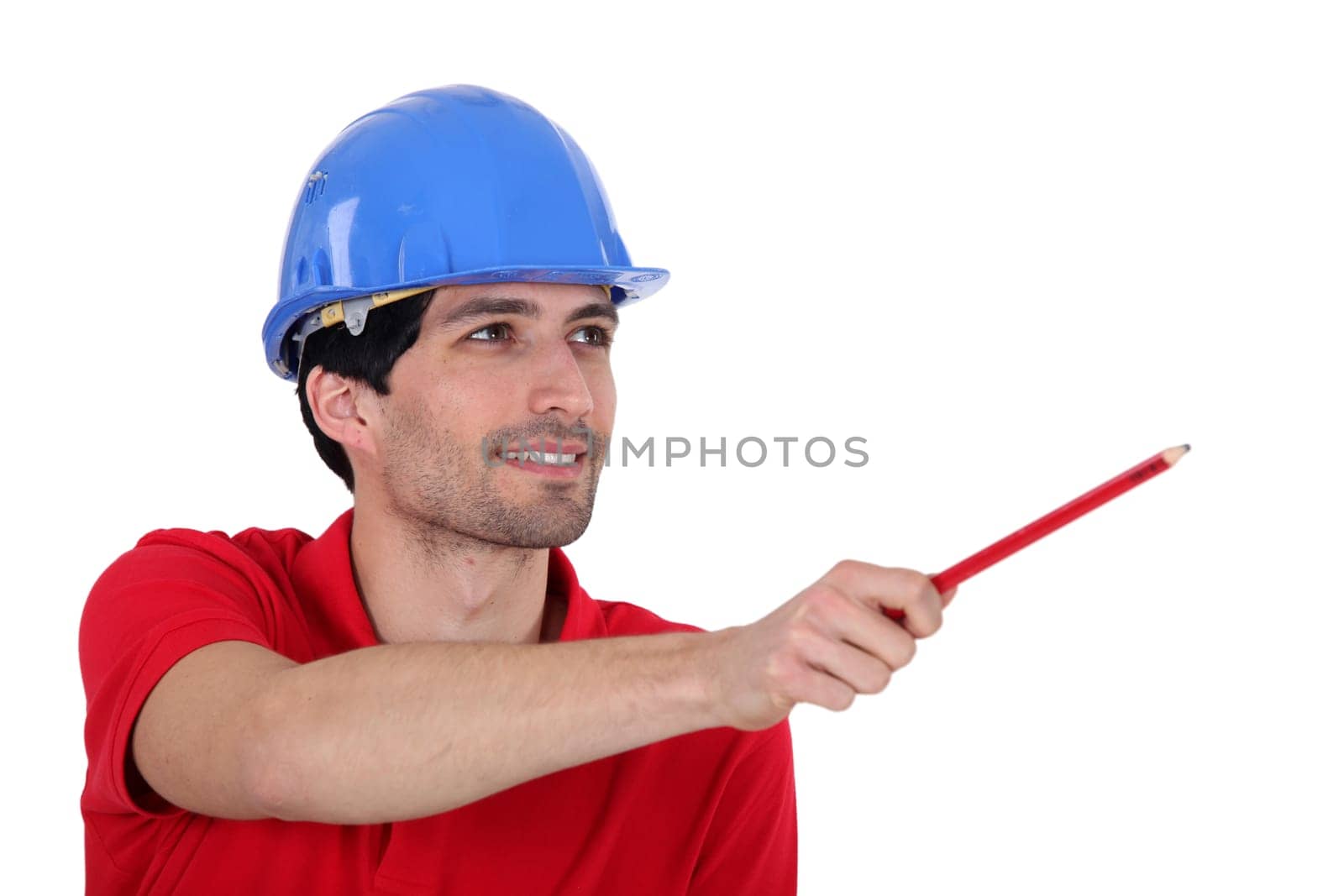 Foreman showing something with his pencil