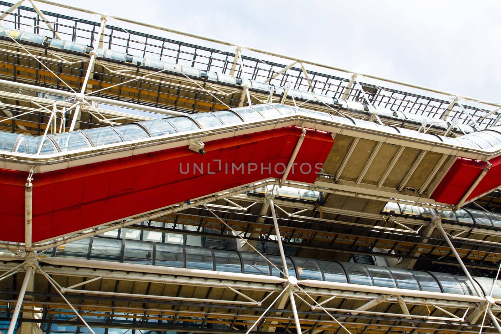 The Centre Pompidou in Paris designed in the style of high-tech architecture