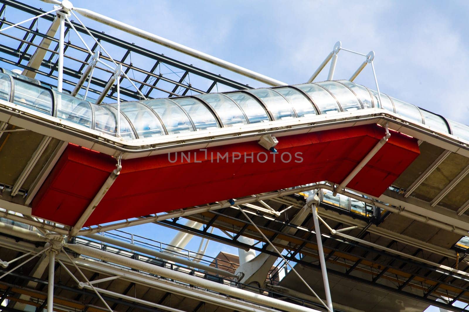 The Centre Pompidou in Paris designed in the style of high-tech architecture