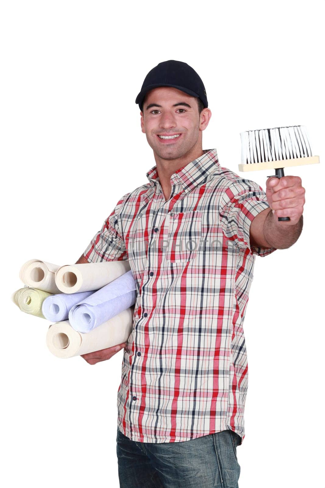 Man holding  wallpaper