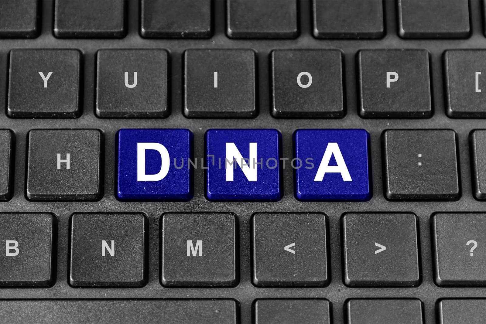 DNA or Deoxyribonucleic Acid word on keyboard