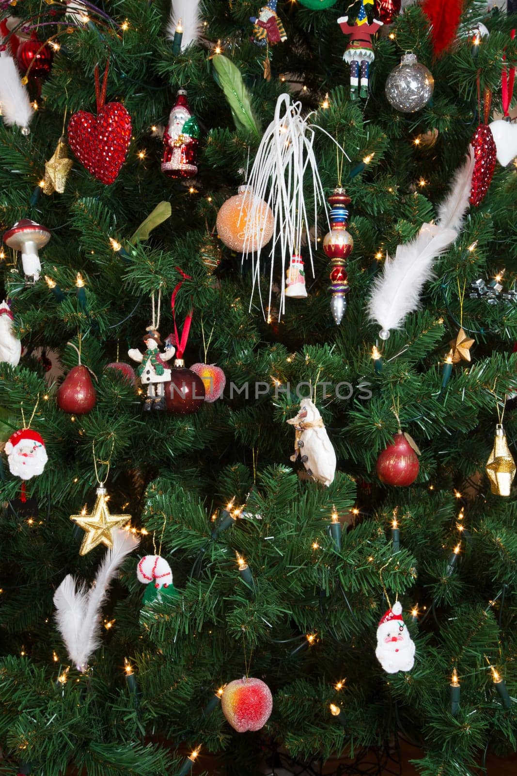 Close up of a decorated christmas tree