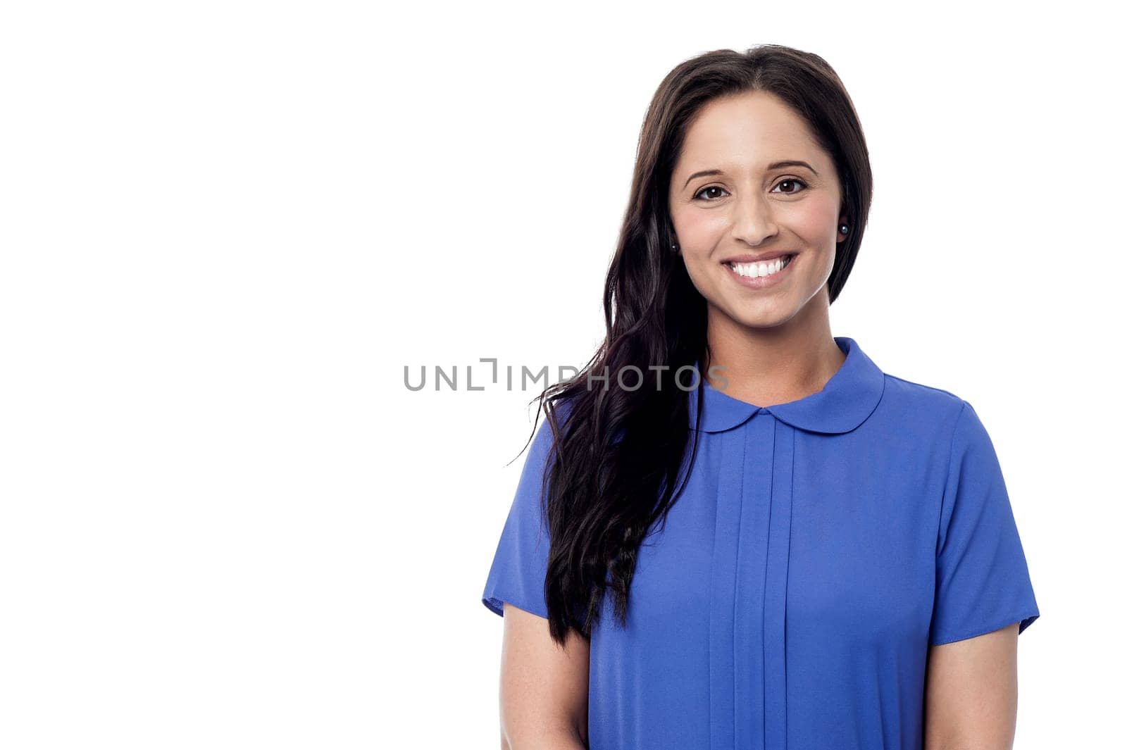 Smiling young woman isolated on white