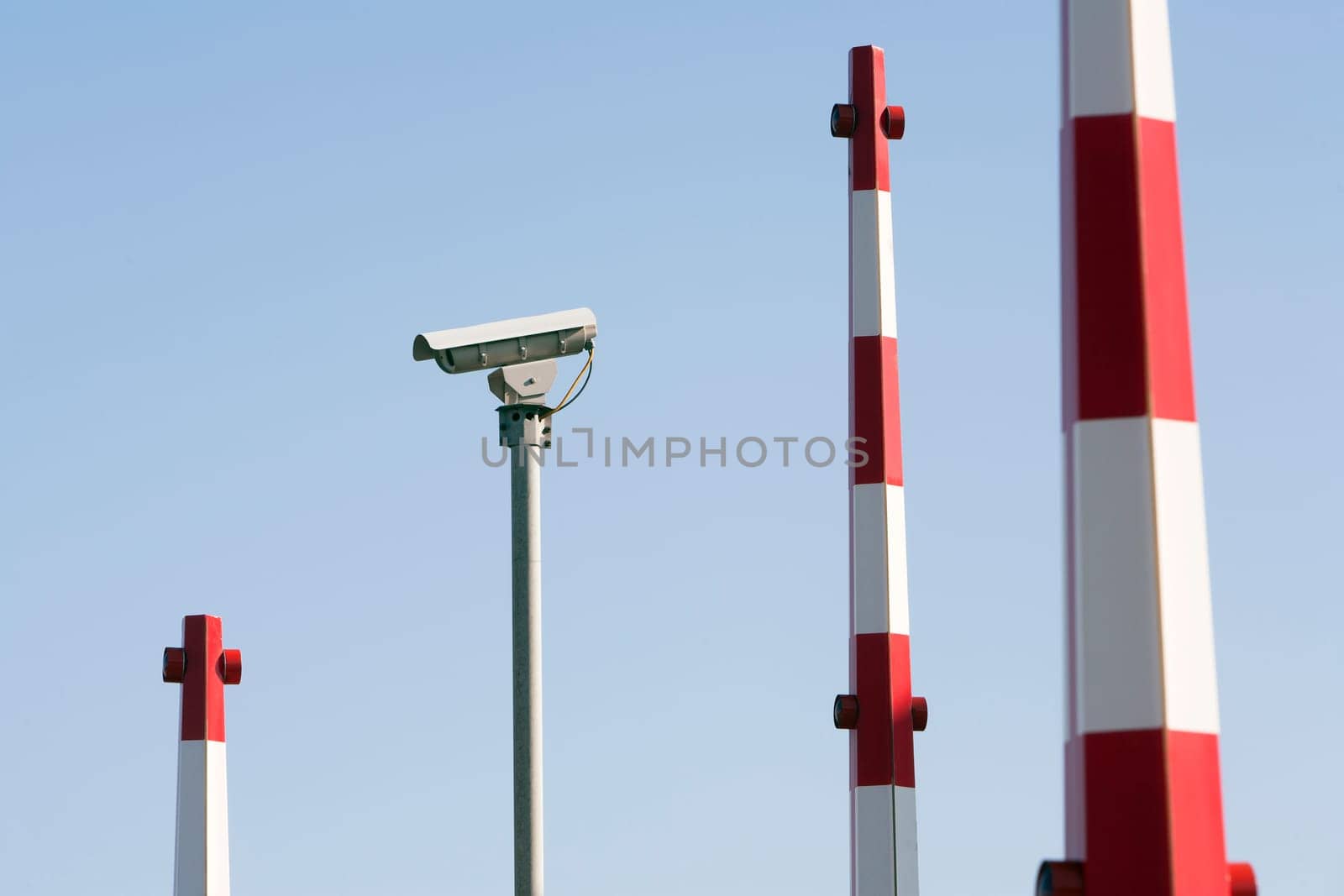 Security camera and barriers of a security system