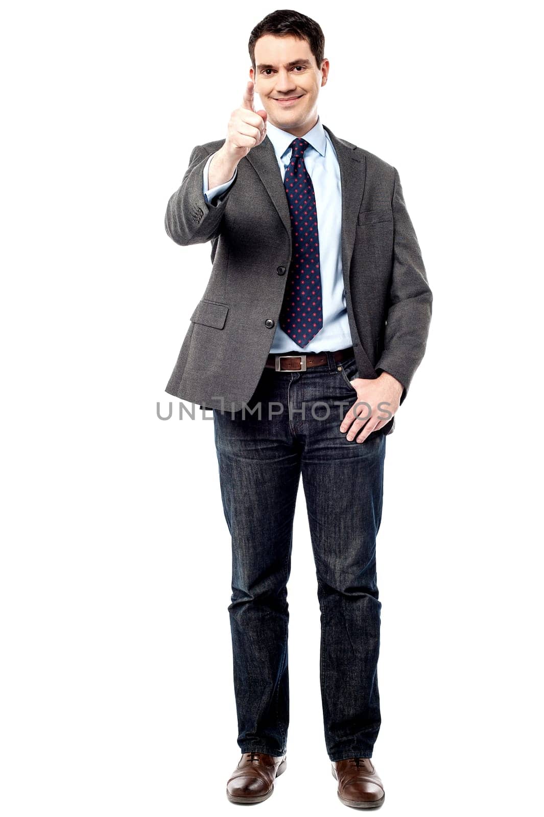 Young male manager pointing at you